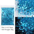 thumbnail image 1 of Brillo de uñas grueso con forma hexagonal mixta holográfica de 50G, lentejuelas plateadas, copos brillantes láser, rebanadas, manicura, decoración artística de uñas Tan Jianjun unisex, 1 of 2