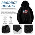 thumbnail image 4 of Men's Long Sleeve Hoodie Pullover Sweatshirt with Pockets - Bold ' RESIST ' Design with Dripping Red on American Flag Background, 4 of 7