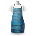 thumbnail image 3 of Rustic Apron, Vintage Horizontal Planks Antique Murky Fashioned Old Wood Board Picture, Unisex Kitchen Bib with Adjustable Neck for Cooking Gardening, Adult Size, Sky Blue and Petrol, by Ambesonne, 3 of 4