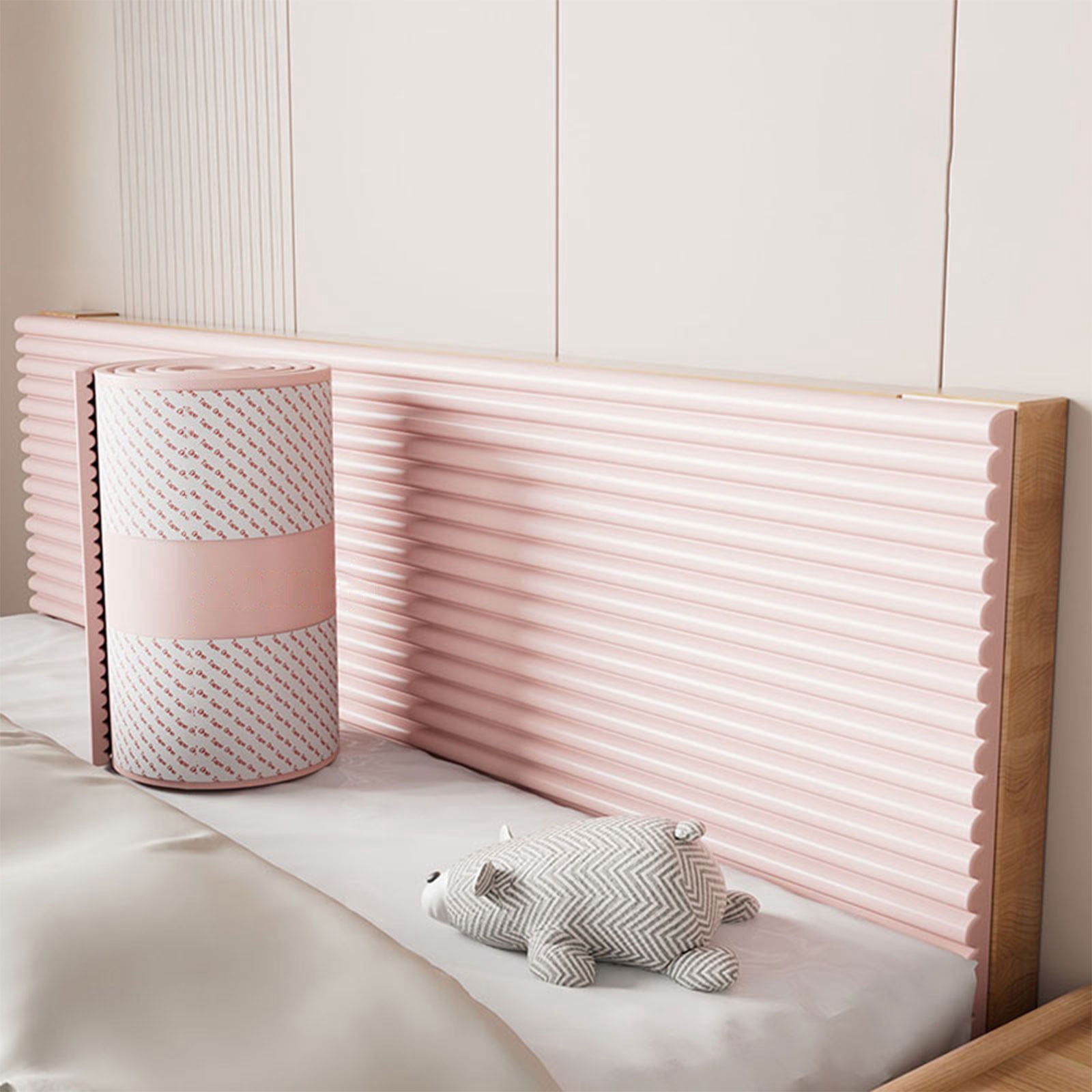Padded Wall Panels Cushion 20x200cm High Elastic Foam Pad for Safe Home Edges and Corners Protective Wall and Cabinet Padding for Baby Proofing Spaces