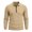 Khaki, variant on TOUMENY Men Sweater Zip Collared Long Sleeve Basic Slim Tops Fall Winter Solid Casual Knit Pullover Black XXXL