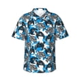 thumbnail image 1 of Balery Sea Animal Camisas hawaianas de manga corta para hombre, camisas playeras de corte holgado, camisas de vacaciones con botones,Small, 1 of 7