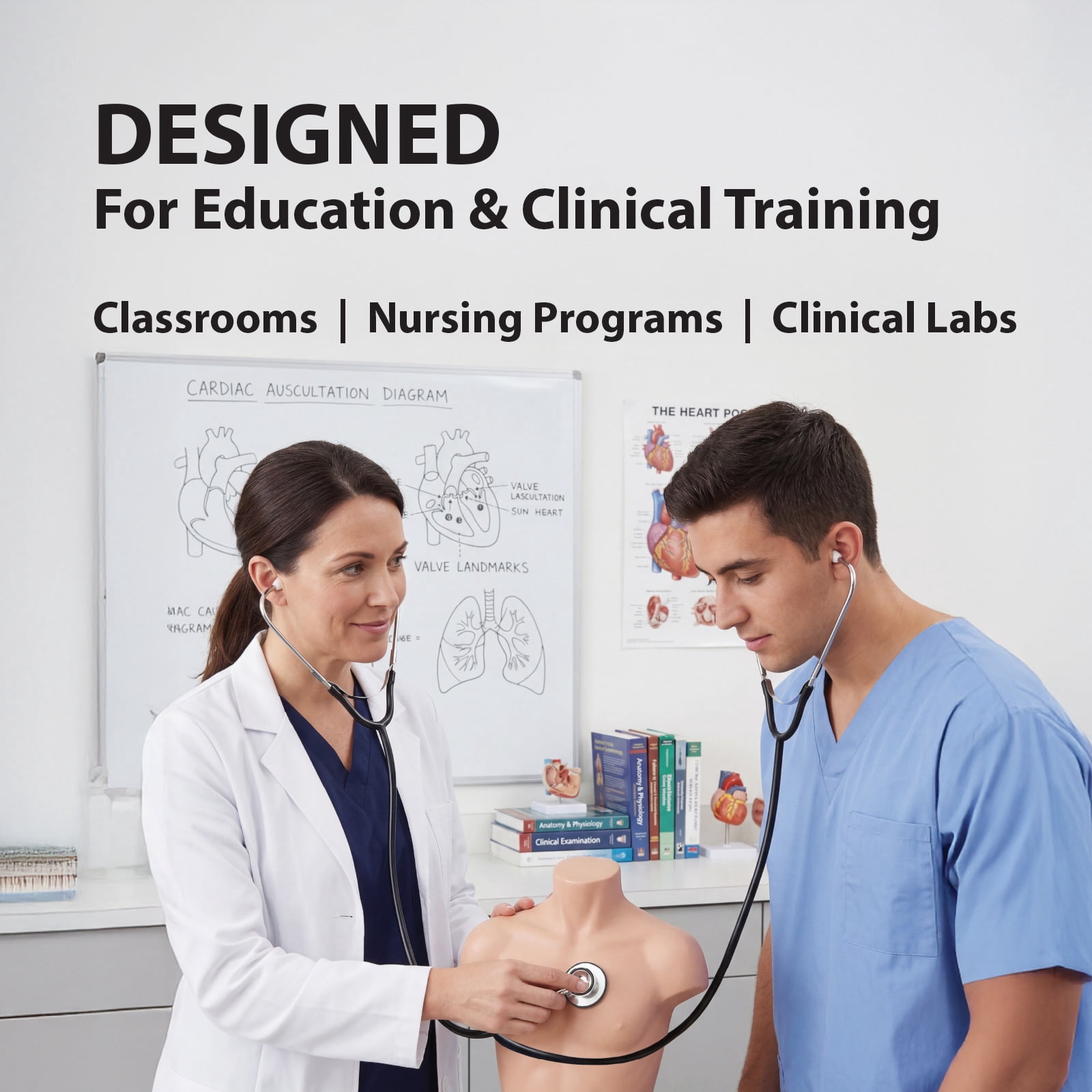 Veridian Healthcare Teaching/Training Aluminum Dual-Head Stethoscope