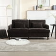 thumbnail image 2 of 68" Sectional Couch, Mid-Century Modern Love Seat, Comfy Oversized 2 Seat Couch for Living Room, 500LBS Weight Capacity, Black, 2 of 9