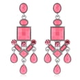 thumbnail image 2 of SuperJeweler Pink Crystal Chandelier Dangle Earrings, 3 Inches for Women, 2 of 4