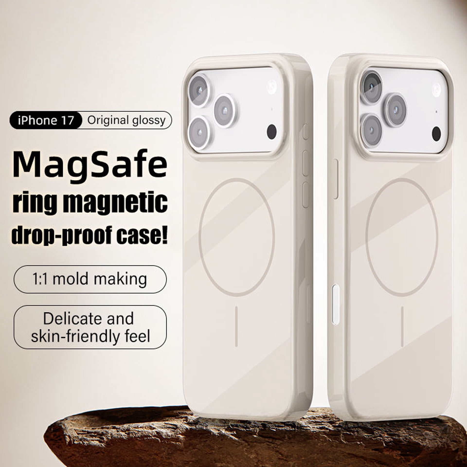 Clean Touch Silicone Case with MagSafe for iPhone 17 Pro - Cream