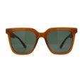 thumbnail image 2 of Womens Oversize Horn Rim Boyfriend Fashion Plastic Sunglasses Brown Green, 2 of 4