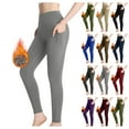 thumbnail image 5 of Women's Fleece Lined Leggings with Tummy Control, High Waisted Thermal Warm Yoga Pants, 4-Way Stretch Running Tights for Hiking, Winter Workouts and Cold Weather Activities Grey M, 5 of 10