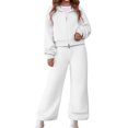 thumbnail image 3 of Coerni Boys Girls Sweatsuit Set 2 Piece Fleece Zip Up Hoodi𝐞+Jogger Sweatpants Cozy Activewear for Kids Fall Winter Clothes Suit, 3 of 7
