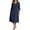 Navy, variant on Women's Elegant Pure Color French Collar Dress for Summer Plus Size Casual Midi with Sophistication Red XXL