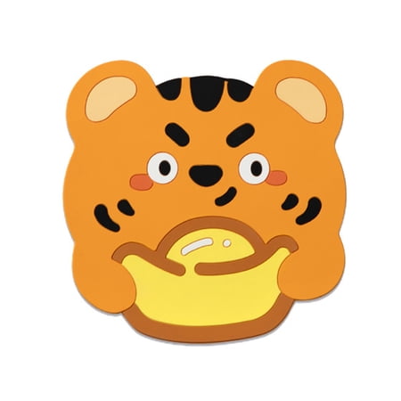 

JFY 2Pcs Placemat Heat Insulation Reliable Silicone Comfortable Touch Cartoon Table Mat Household Supplies