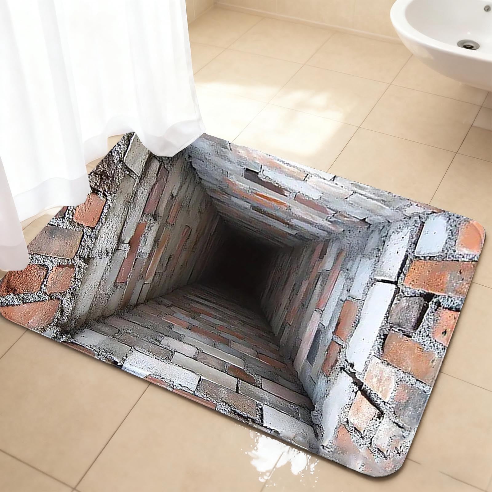 3D Optical Illusion Doormat, Super Absorbent & Non- Front Door Mat for Outside Entrance, Mud Bath Design Rug for Bathroom, Kitchen, and Home Decor