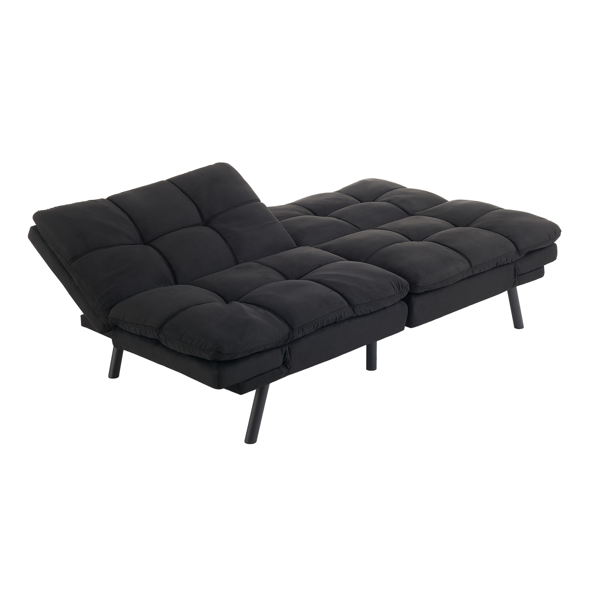 Mainstays 72 in Memory Foam Futon Sofa Bed, Black photo 5