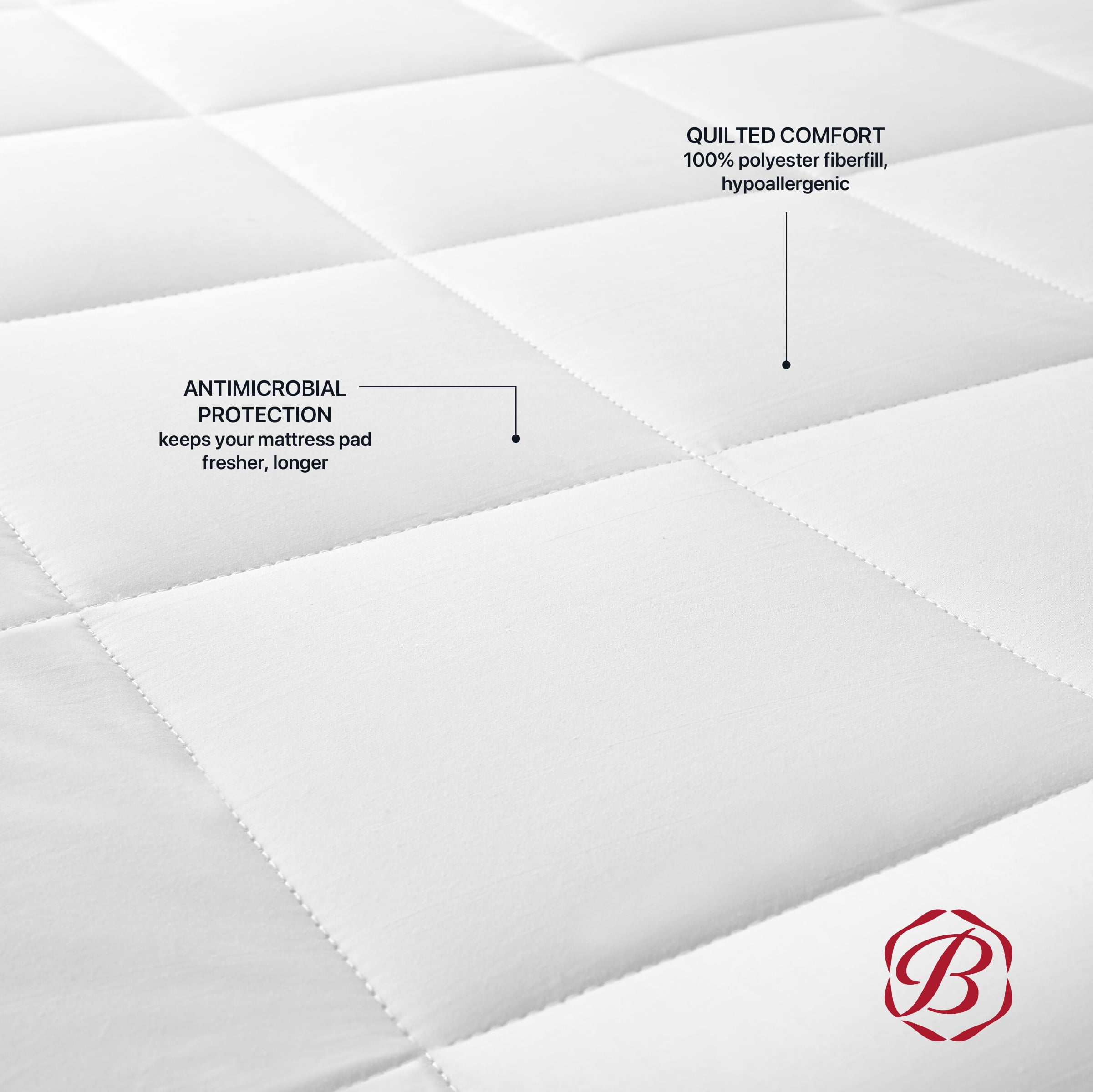 Beautyrest Cotton Top Mattress Pad, King, Cotton