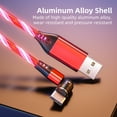 thumbnail image 5 of LED Flowing Light Charging Magnetic USB Cord Glow Type C Cable Magnetic Cable Micro Charger Cable for iPhone Huawei Samsung Blue for Micro 2m, 5 of 6
