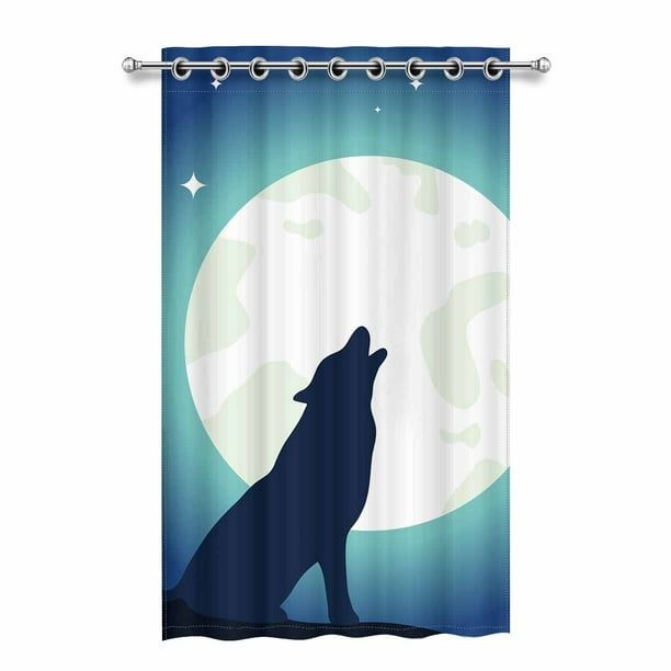 Mkhert Wolf Blackout Window Curtain, Wolf Window Curtains