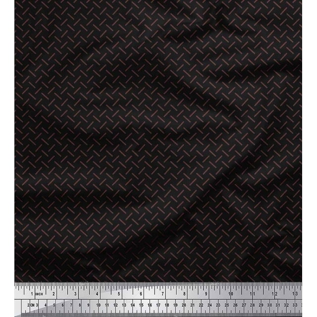 Soimoi Moss Georgette Fabric Diagonal Line Geometric Print Sewing Fabric Yard 42 Inch Wide