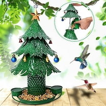 FYHALE Hummingbird Feeder Christmas Tree Bird Feeders Hanging Metal Bird Feeder Bird Feeders Outdoor Garden Merry Christmas Decorations for Bird Lovers