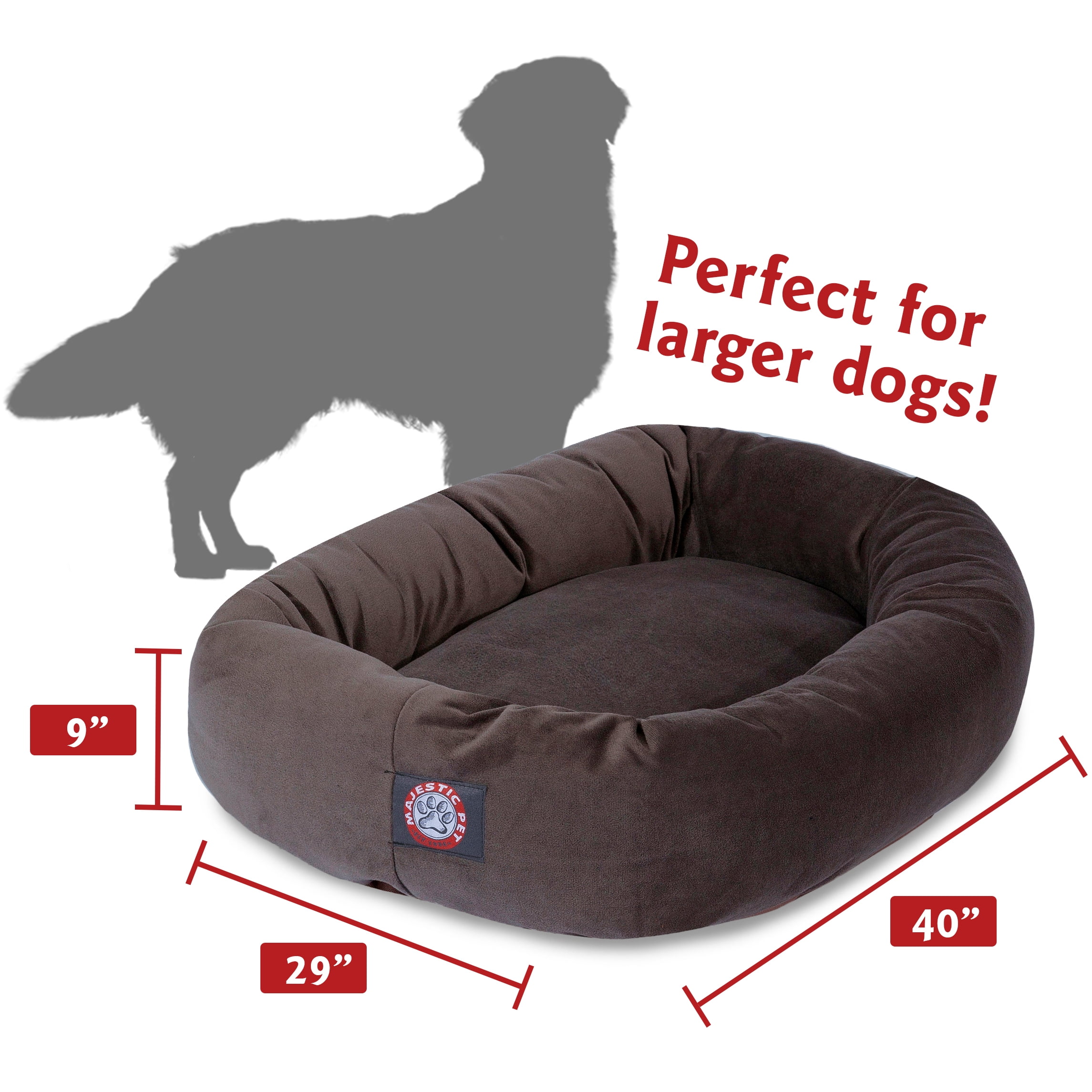 Majestic Pet | Suede Bagel Pet Bed For Dogs, Chocolate, Large