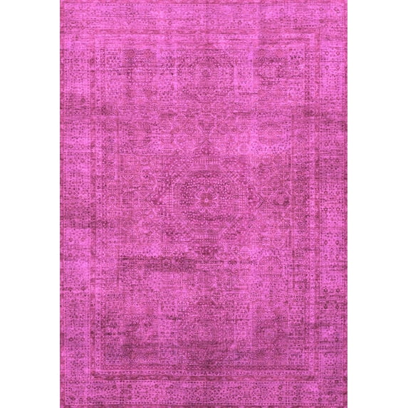 Ahgly Company Indoor Rectangle Abstract Purple Modern Area Rugs, 6' x 9'