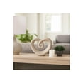 thumbnail image 3 of Beaded Ceramic Heart Accent Sculpture for Room - Home Decor Ornament for Living Room, Office, Bathroom, or Shelf Styling - Figurine Display Piece for Coffee Table Decor - 8", Gold & Metallic, 3 of 14