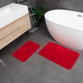thumbnail image 3 of Juego De Alfombras Y Tapetes De Baño De Microfibra, 2 Piezas, Alfombras De Baño Antideslizantes, Lavables A Máquina, Tapetes De Baño Absorbentes Para El Piso Del Baño, Ducha (Rojo 16 X 24 Pulgadas Más, 3 of 5