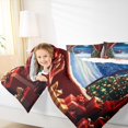 thumbnail image 4 of jejeloiu Santa Claus Full Size Comforter Sets,Chic Christmas Gifts Bedding Comforter Set,Green Xmas Tree Bedding Sets For Teens,Microfiber Bedroom Decor Reversible,3 Pieces, 4 of 8