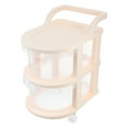 thumbnail image 6 of WEUVEB Ivory Storage Trolley with Drawers Plastic Rolling Utility Cart, 6 of 8