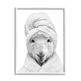 thumbnail image 4 of Stupell Industries Sheep Bathroom Robe Funny Animal Animals & Insects Painting White Framed Art Print Wall Art, 4 of 5