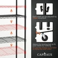 thumbnail image 4 of CAPHAUS 4-Tier Commercial Grade Heavy Duty Adjustable Height Wire Shelving w/ Wheels & Leveling Feet, Storage Metal Steel Shelf, Garage Shelving Storage, Utility Wire Rack Storage Shelving Unit, 4 of 9