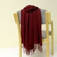 thumbnail image 2 of Écharpe Femme Hiver Chaud Foulard Col avec Franges Confortable Solide Tout-Match Femmes Écharpe Légère, 2 of 4