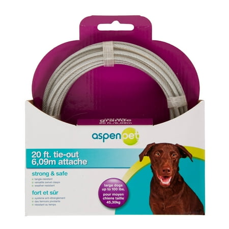 UPC: 0017334170200 | Aspen Pet Heavy Duty Tie-Out Cable for Dogs 20 FT
