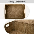 thumbnail image 3 of Wicker Baskets with Lid for Organizing, Seagrass Storage Baskets for Shelves, Decorative Box with Built-in Handles, Brown, Large, 1 Pack, 3 of 15