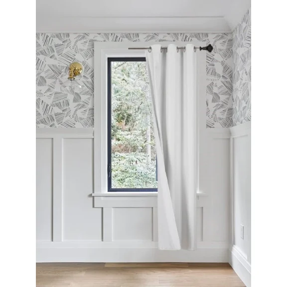 Gorgeous Home Linen Ivory 1-Piece Solid Blackout Grommet-Top Window Curtain Panel 37" W X 95" L