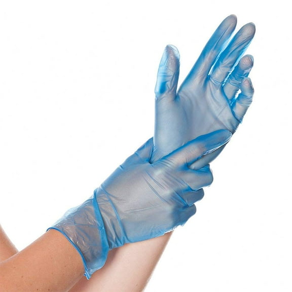 Hygostar Vinyl Gloves Classic Blue Powdered Size L