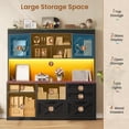 thumbnail image 5 of 69" Farmhouse L Shaped Standing Desk with 4 Drawers and Detachable Bookshelf, Height Adjustable Computer Desk for Home Office, 5 of 8