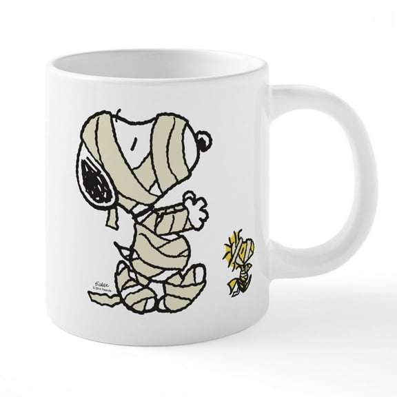 CafePress - Snoopy And Woodstock Mummies 20 Oz Ceramic Mega - 20 Oz White Ceramic Mega Mug
