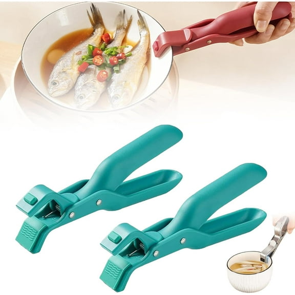 2026 New Upgrade Hot Plate Gripper Lifters Tongs, Multi-function Anti-Scald Bowl Clip,Silicone Non-slip Hot Dish Plate Holder,Microwave Oven Cooking,Kitchen Utensil for Bowls,Pans,Dishes (Blue x2)