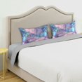thumbnail image 3 of Yayeee Pillowcase Queen Size Set of 2 Satin Wrinkle Resistant Envelope Pillow Case, Pink Marble Pattern, 3 of 8