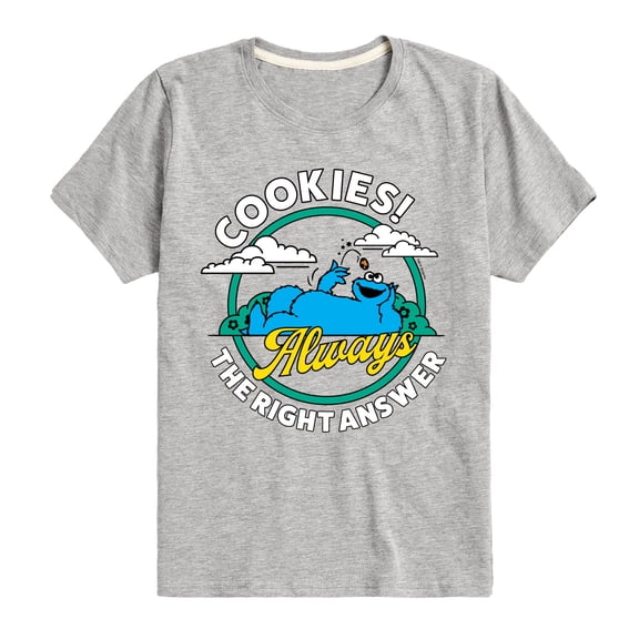 Sesame Street - Cookies Always The Right Answer - Toddler and Youth Short Sleeve Graphic T-Shirt