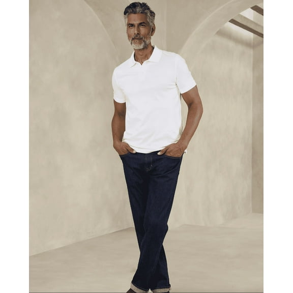 Banana Republic Cotton Monogram Pique Polo, Size M, White