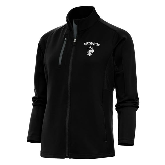 Women's Antigua Black Northeastern Huskies Generation Full-Zip Jacket