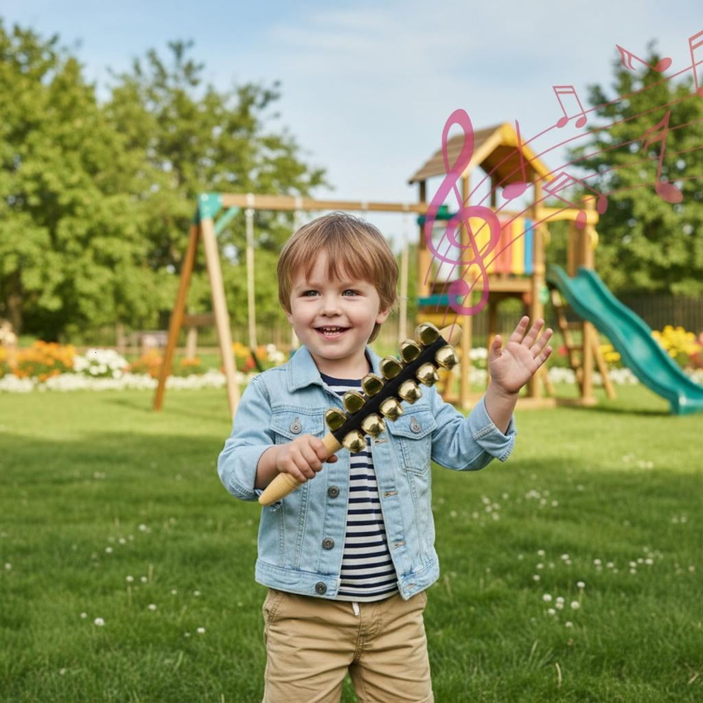 25 Tone Handbell Percussion Instrument For Kids Early Childhood Music Education With Safe Wooden Metal