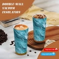 thumbnail image 4 of Stainless Steel Coffee Cup 7.7×2.6×3.5in Tapered Design Nylon Woven Wrist Strap Portable Durable Cup Bottom With Non-Slip Sticker Teal Marble_3, 4 of 8