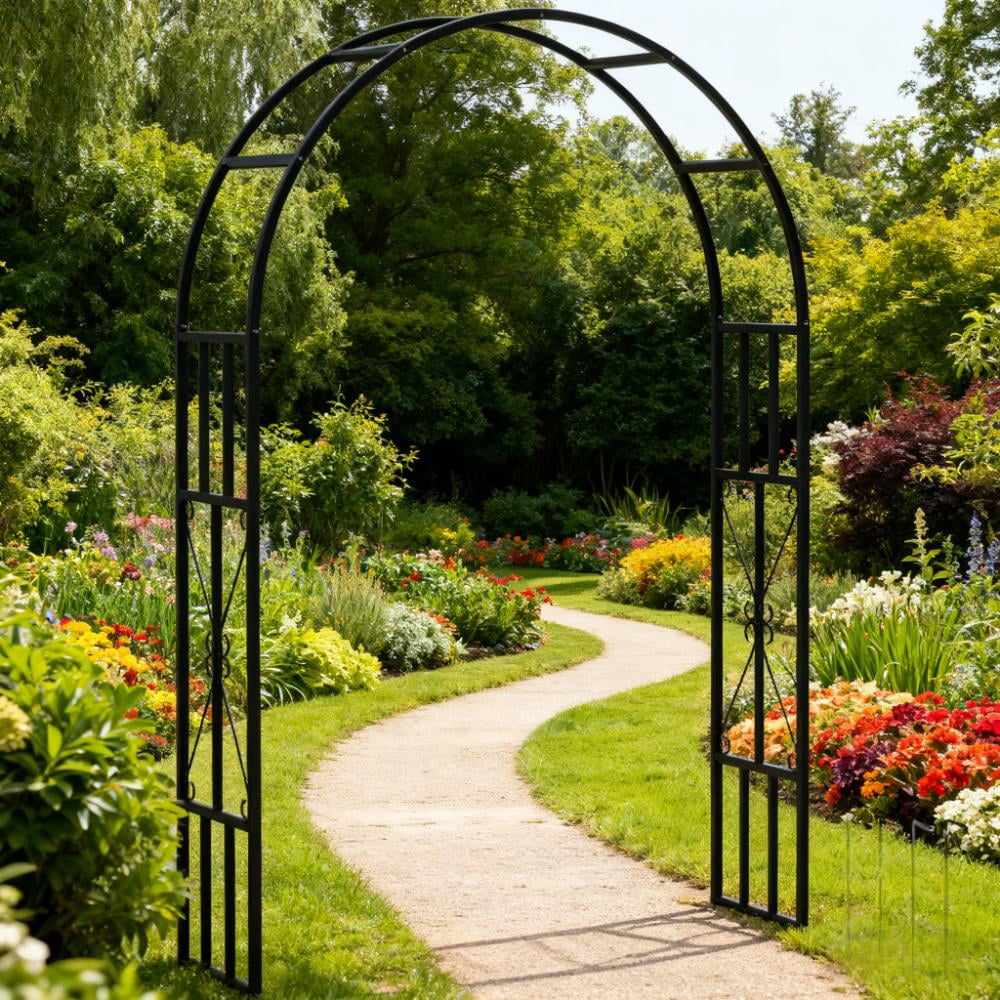 Garden Arbor Trellis, Steel Garden Arch Trellis for Climbing Plants Roses Wisteria Vines, Flower Arch Wedding Arch Stand