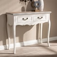 thumbnail image 4 of Baxton Studio Table Console en Bois Chêne et Blanc Bicolore à 2 Tiroirs, 4 of 9