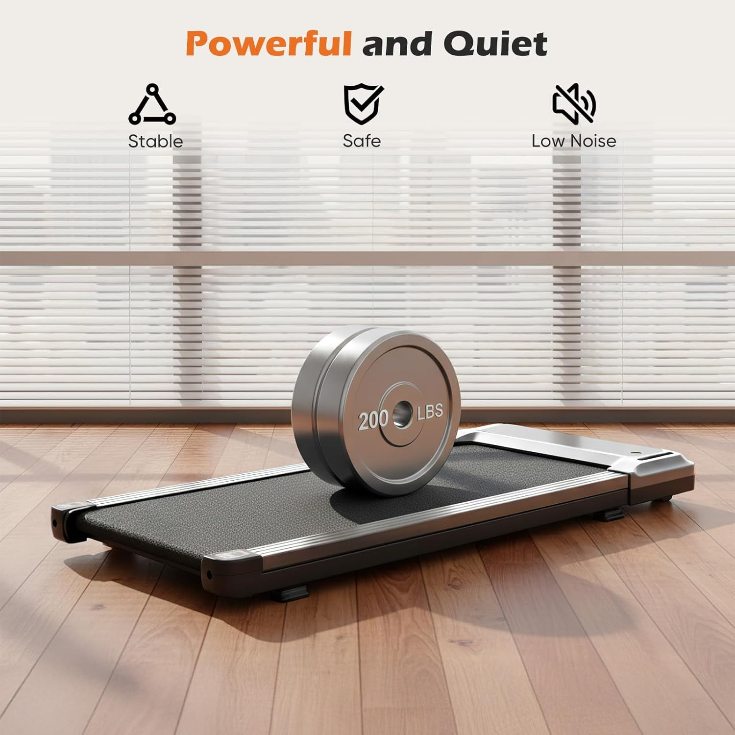 Walking Pad, Silver Treadmill for Home Office, 1.75HP Portable Under Desk Treadmill,Remote Control, Led Display,Silver