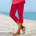 thumbnail image 2 of Bovemsi Yoga Pants For Women Capri Leggings 2025 High Waisted Cutout Capris Lightweight Cozy Cropped Solid Soft Pajams Capri Leggings,L, 2 of 4