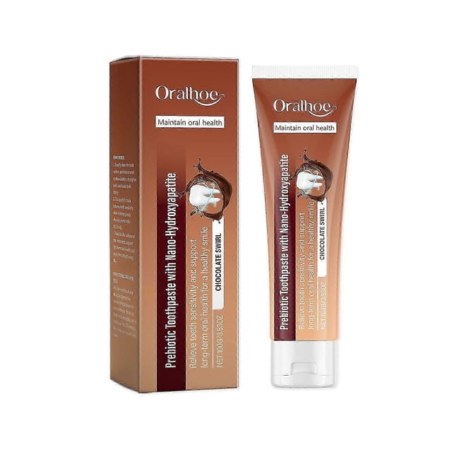 Nano Hydroxyapatite Toothpaste with PrebioticsToothpaste for Sensitive Teeth , Chocolate Swirl,Fresh breath, care for oral health