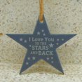 thumbnail image 2 of Darling Souvenir MADE WITH LOVE I Love To The Stars And Back Engraved Star Slate Hanging Christmas Tree Ornament with String Personalized Message Gift., 2 of 4